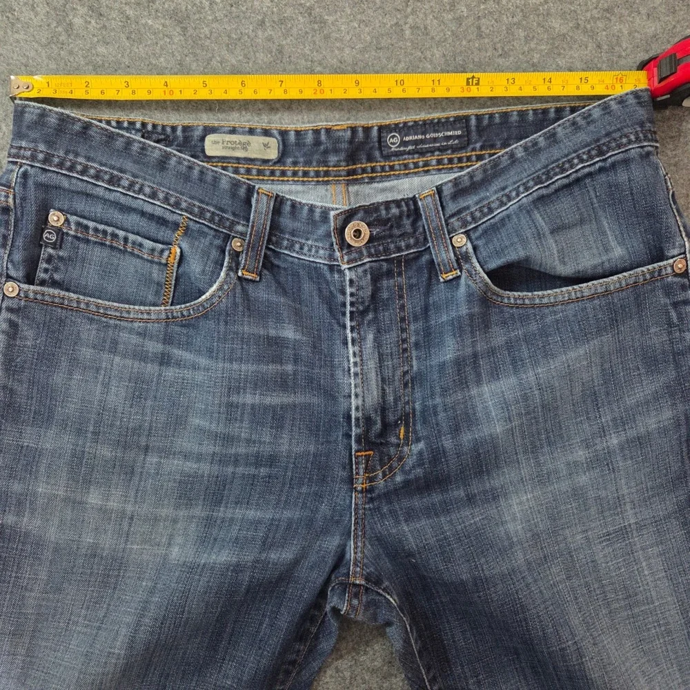 AG Adriano Goldschmied Protégé Straight Leg Jeans Men's 34x32 Made USA Dark Wash